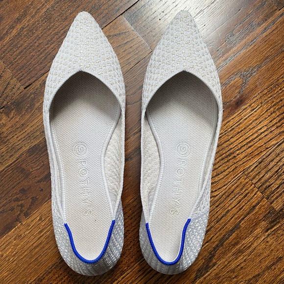 Rothy's The Point flats size 9 “Salt” honeycomb retired discontinued white cream - Picture 10 of 16